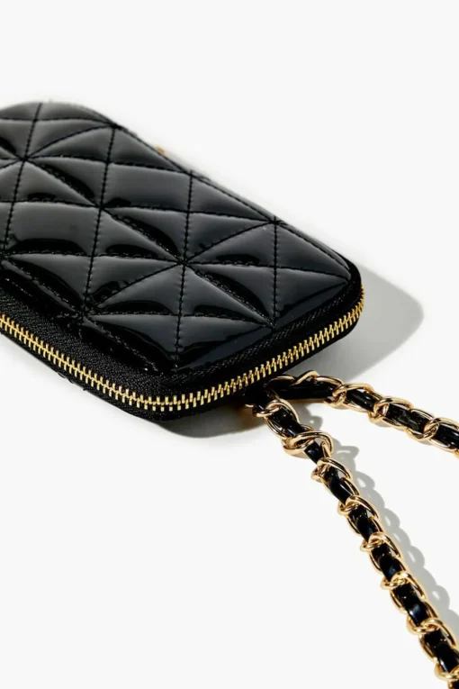 Faux Patent Leather Mini Crossbody Bag