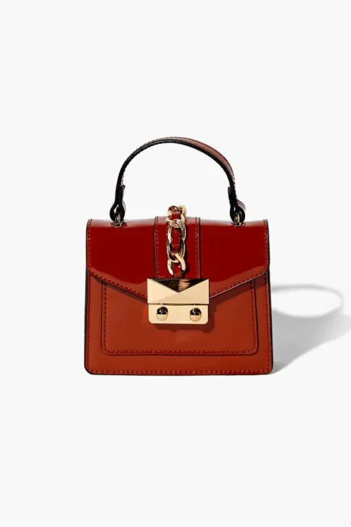 Faux Patent Leather Mini Crossbody Bag