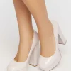 Faux Patent Leather Pumps