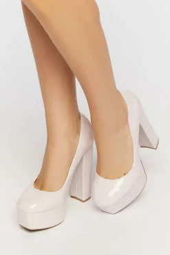 Faux Patent Leather Pumps