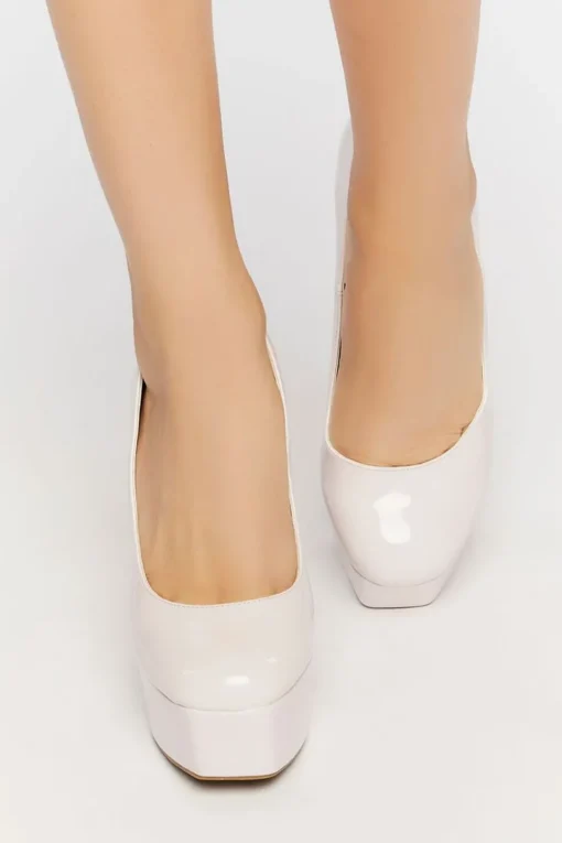 Faux Patent Leather Pumps