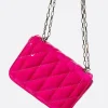 Faux Patent Leather Quilted Crossbody Bag