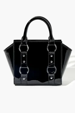 Faux Patent Leather Satchel