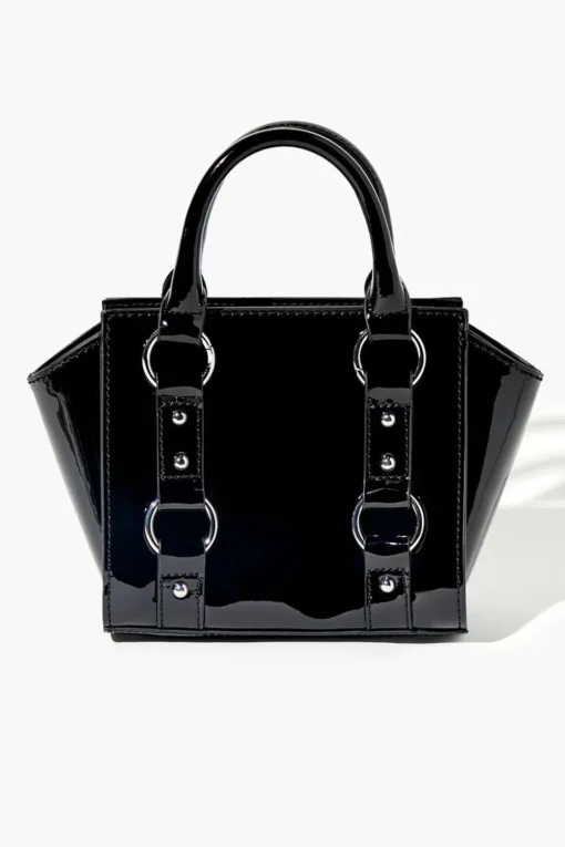 Faux Patent Leather Satchel