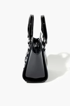 Faux Patent Leather Satchel