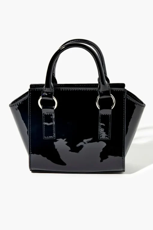 Faux Patent Leather Satchel