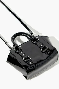 Faux Patent Leather Satchel