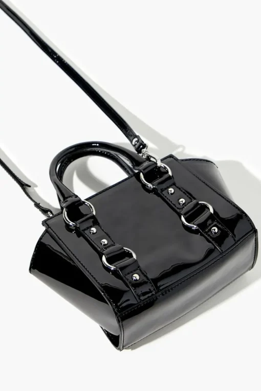Faux Patent Leather Satchel
