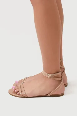 Faux Patent Leather Strappy Sandals