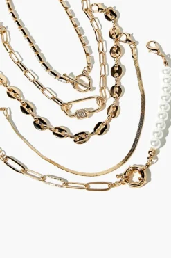Faux Pearl & Faux Gem Bracelet Set