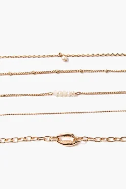 Faux Pearl Anklet Set