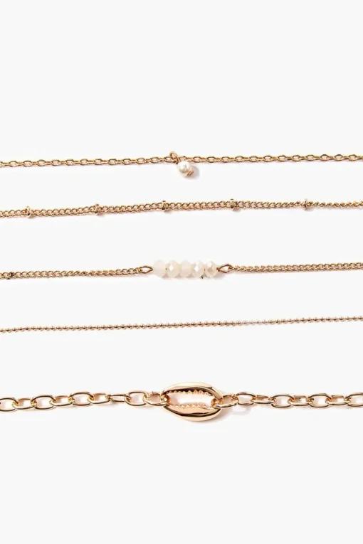 Faux Pearl Anklet Set