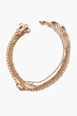 Faux Pearl Anklet Set