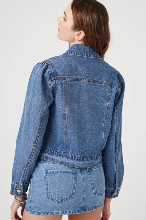 Faux Pearl Denim Trucker Jacket