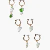 Faux Pearl Drop Hoop Earring Set