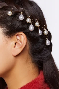 Faux Pearl Hair Ring Set