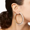 Faux Pearl Hoop Earrings
