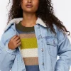 Faux Shearling Denim Trucker Jacket