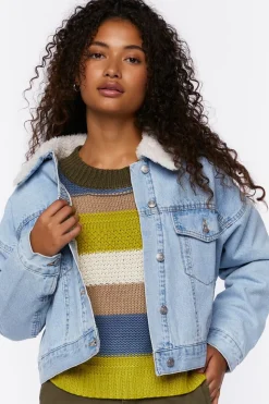 Faux Shearling Denim Trucker Jacket
