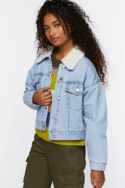 Faux Shearling Denim Trucker Jacket