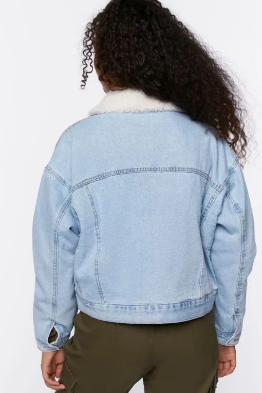 Faux Shearling Denim Trucker Jacket