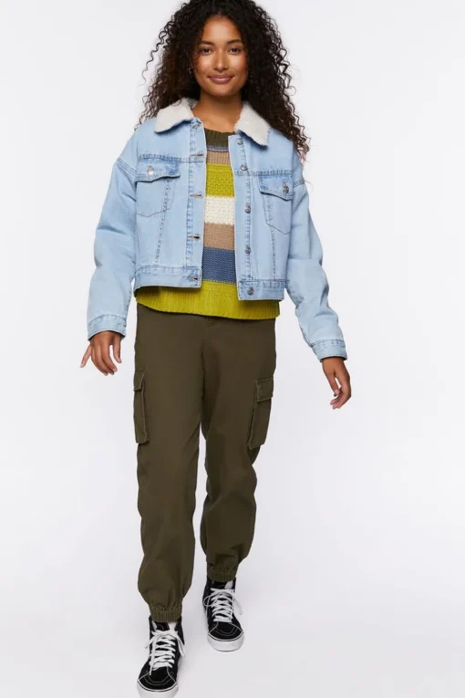 Faux Shearling Denim Trucker Jacket