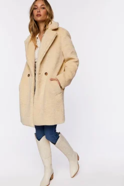 Faux Shearling Duster Coat