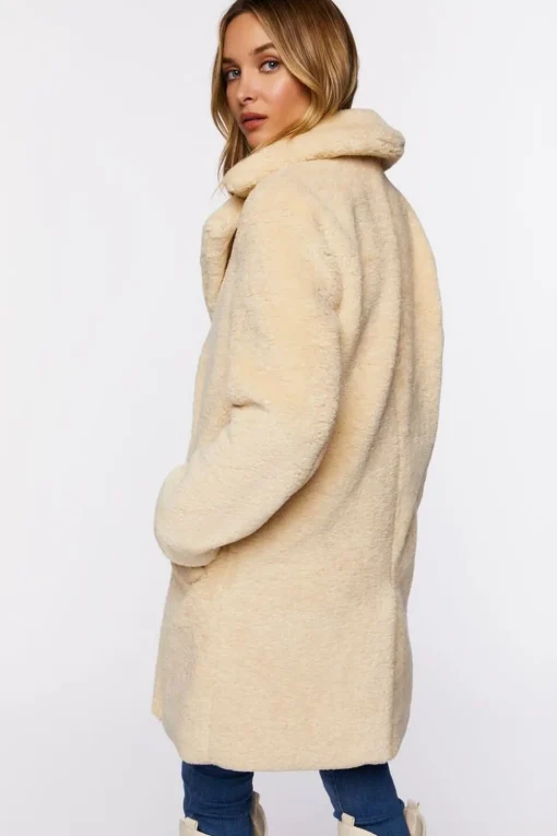 Faux Shearling Duster Coat
