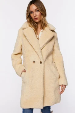 Faux Shearling Duster Coat
