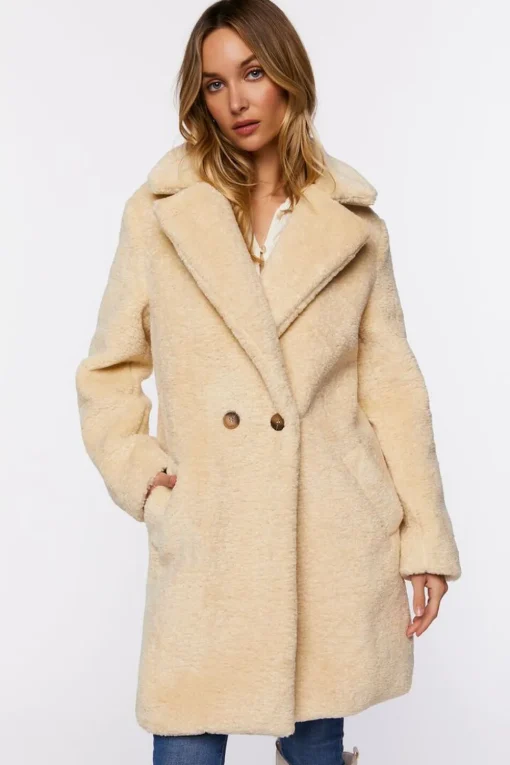 Faux Shearling Duster Coat