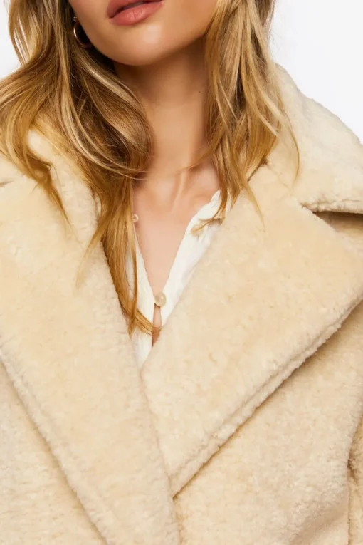 Faux Shearling Duster Coat