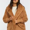 Faux Shearling Hooded Jacket