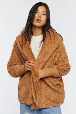 Faux Shearling Hooded Jacket
