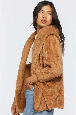 Faux Shearling Hooded Jacket