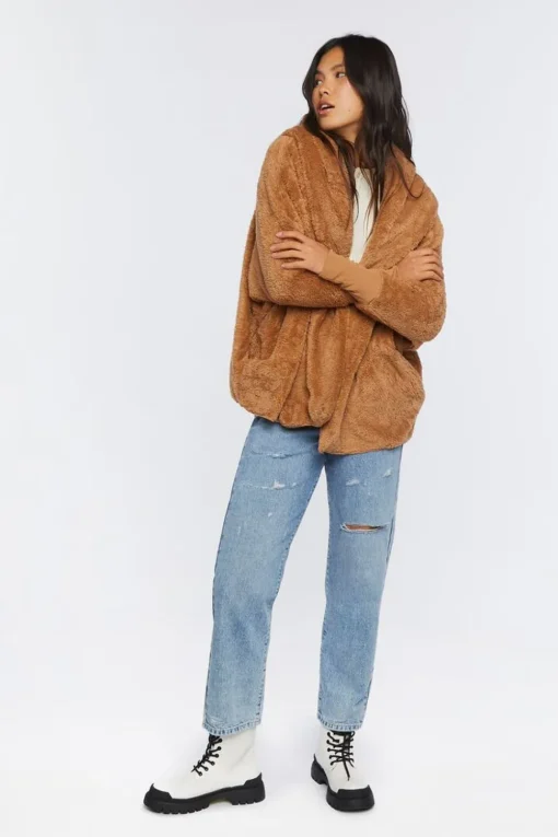 Faux Shearling Hooded Jacket