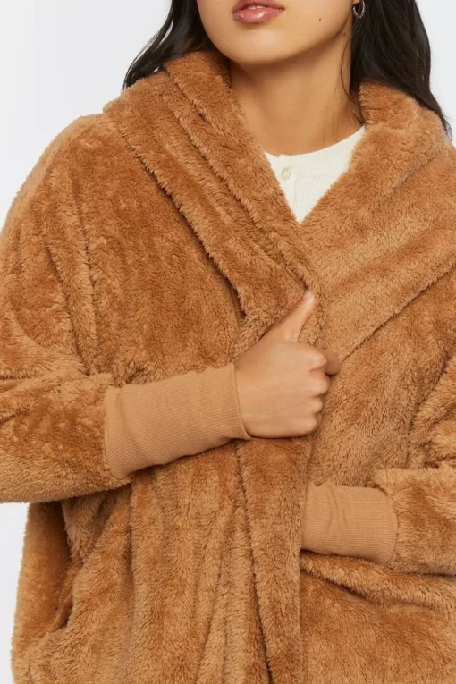 Faux Shearling Hooded Jacket