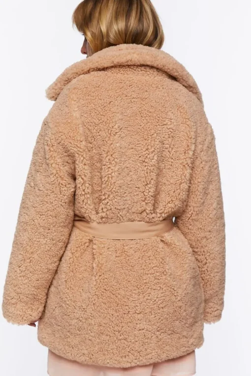 Faux Shearling Wrap Teddy Coat