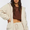 Faux Shearling Zip-Up Hoodie