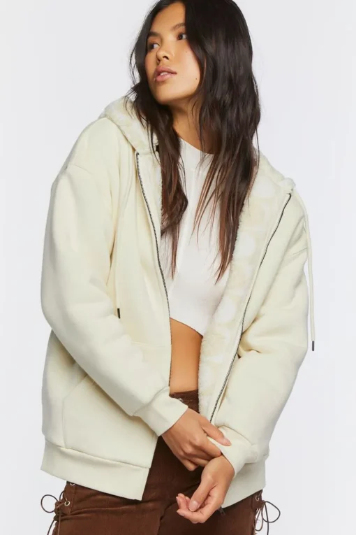 Faux Shearling Zip-Up Hoodie