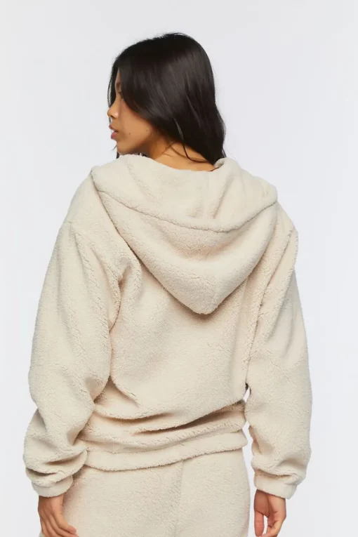 Faux Shearling Zip-Up Hoodie