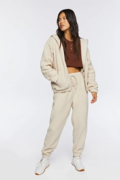 Faux Shearling Zip-Up Hoodie