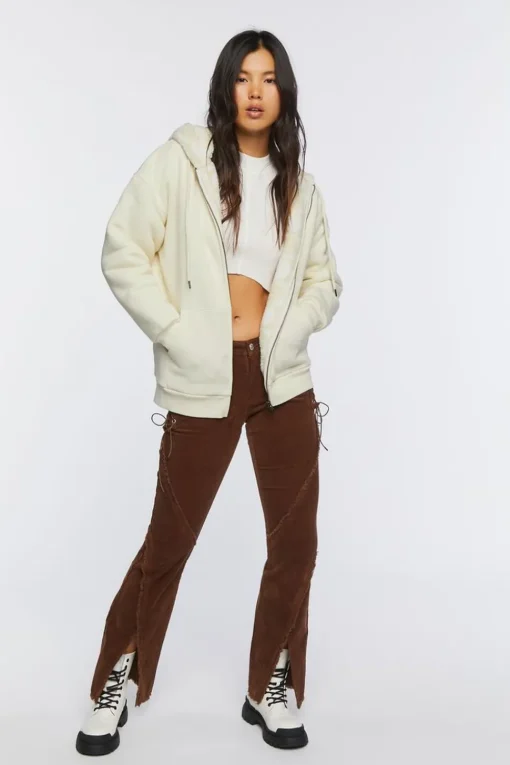 Faux Shearling Zip-Up Hoodie