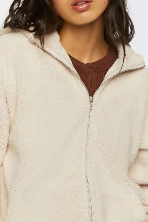 Faux Shearling Zip-Up Hoodie