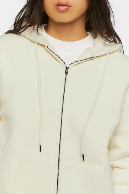 Faux Shearling Zip-Up Hoodie