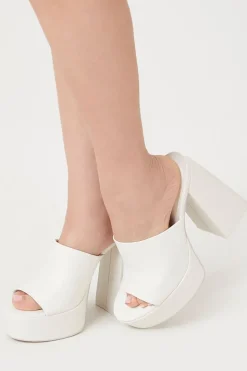 Faux Snakeskin Platform Block Heels