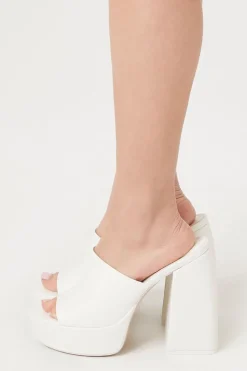 Faux Snakeskin Platform Block Heels