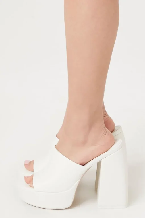 Faux Snakeskin Platform Block Heels