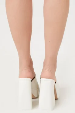 Faux Snakeskin Platform Block Heels