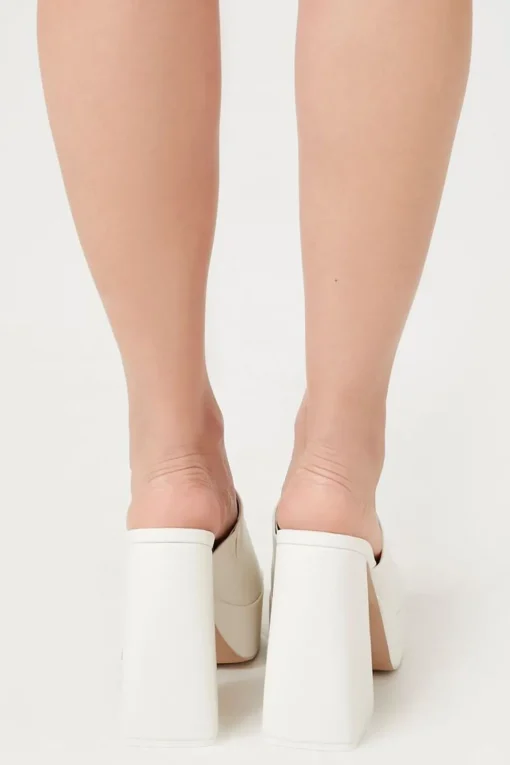 Faux Snakeskin Platform Block Heels