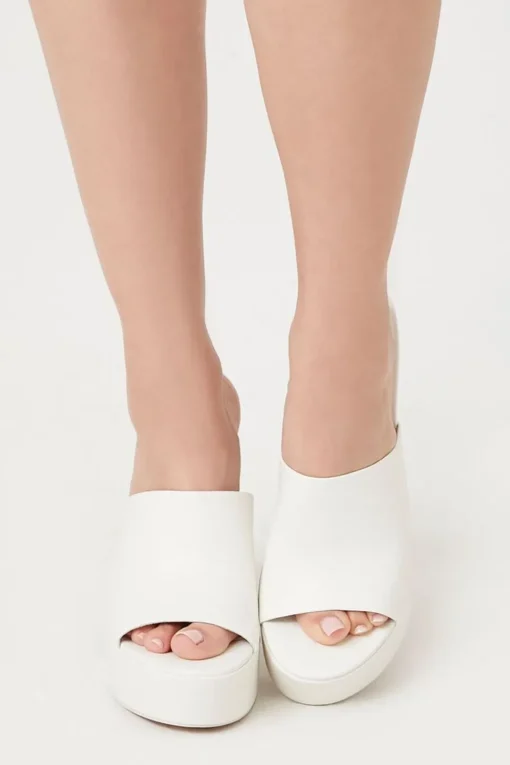 Faux Snakeskin Platform Block Heels